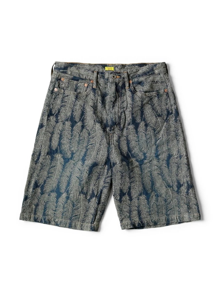 Design Embellished Light Wash Denim Shorts with Rhinestone Patches - 3