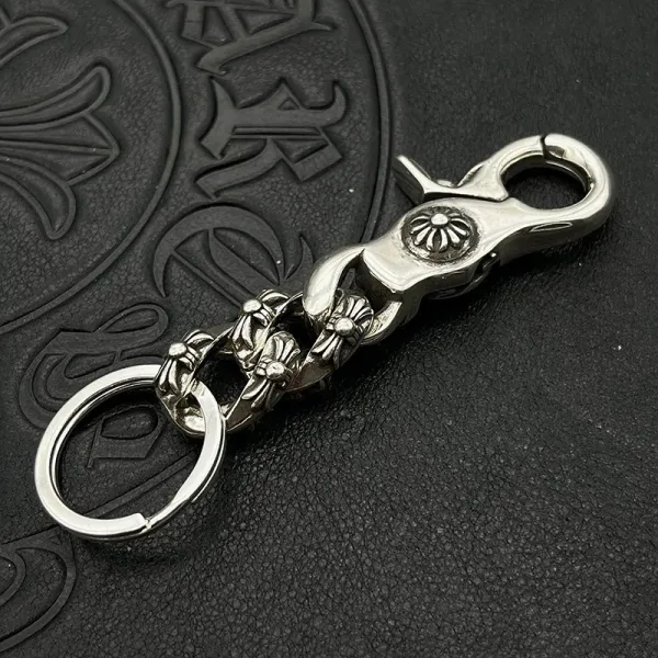 Chrome Hearts Cross Pendant Keychain Silver Accessories Jewelry - 7
