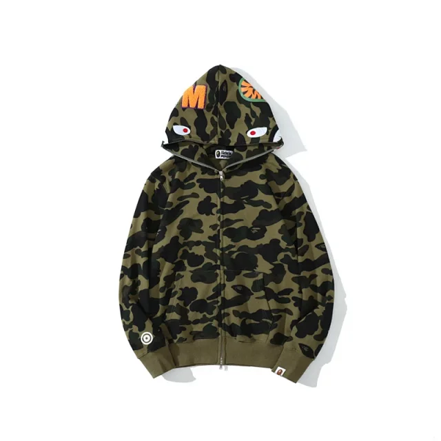 A Bathing Ape Hoodies & Sweatshirts Shark full-zip camouflage hoodie product detail image 14