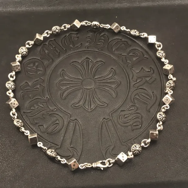 Chrome Hearts Dice Link Chain Necklace Silver Jewelry - 1