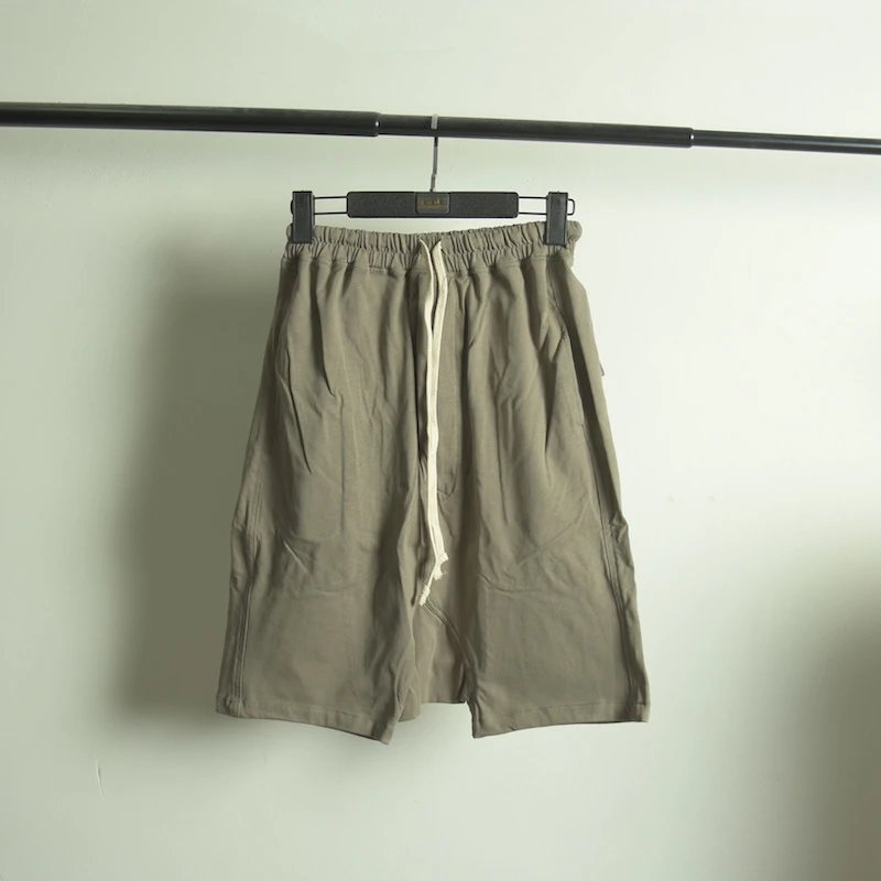 Khaki Elastic Waist Shorts