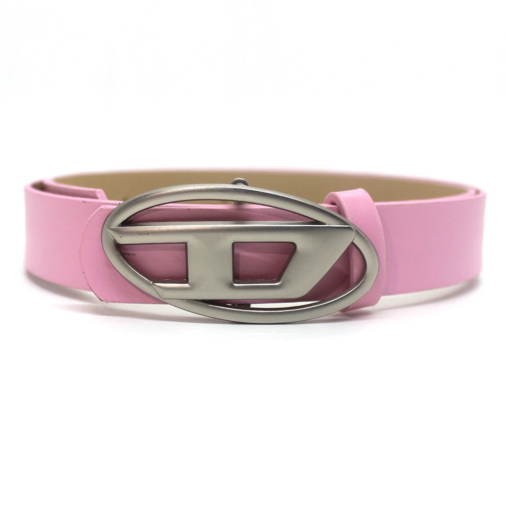 Matte buckle pink belt 2.8 wide