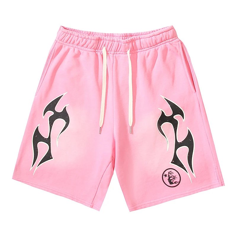 Pink Flame Graphic Shorts