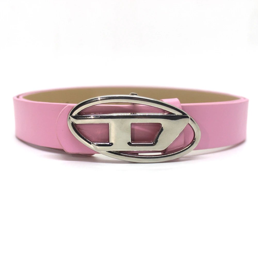 Glossy buckle pink belt 2.8 wide