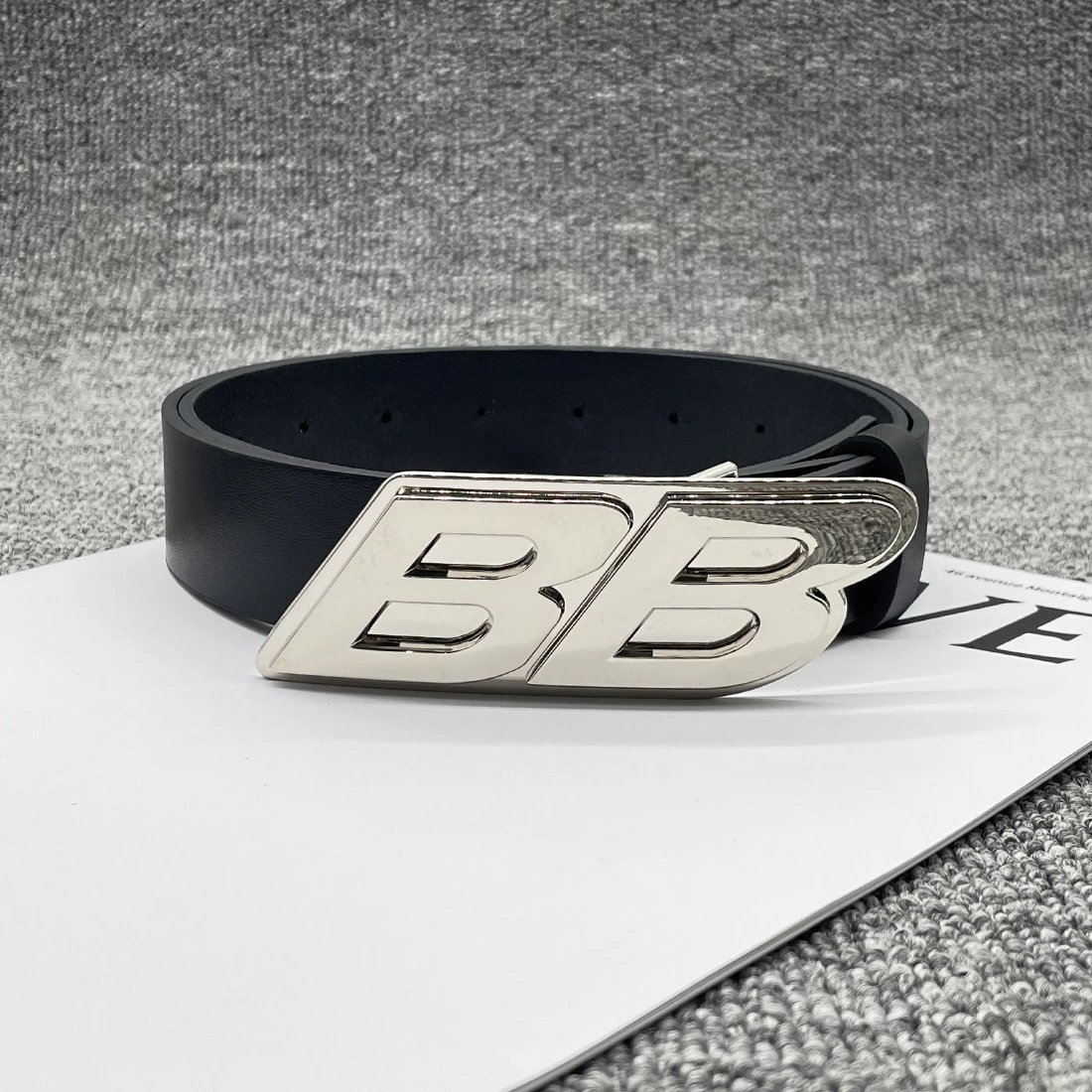 MLML Luxurious Wide Letter Casual Belt – Statement Metal Buckle, MLMLSPTS0707