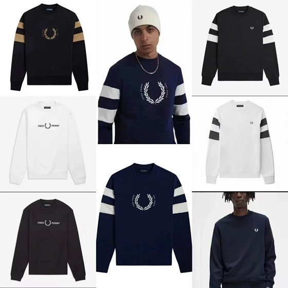 FP men's new autumn and winter casual hoodie with contrasting stripes, heavyweight wheat ear embroidery long sleeved t-shirt, versatile clothing