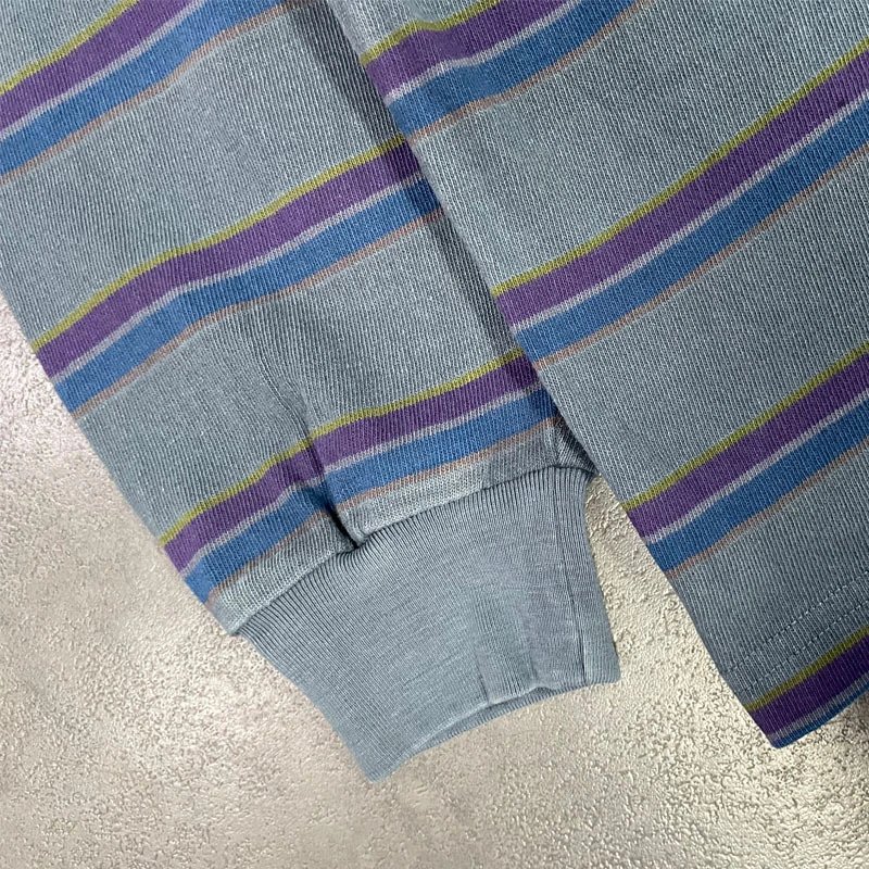 Striped Crew Neck Long Sleeve T-Shirt with Pocket photo 7