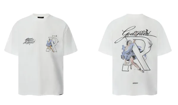 Represent Godspeed R Graphic Print White T-Shirt - 1
