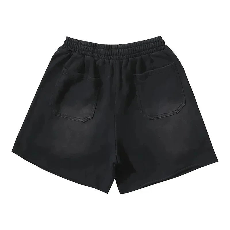 Washed Black Vintage Casual Shorts photo 8