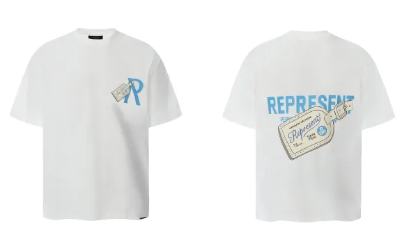 Represent Luggage Tag Graphic T-Shirt White - 1