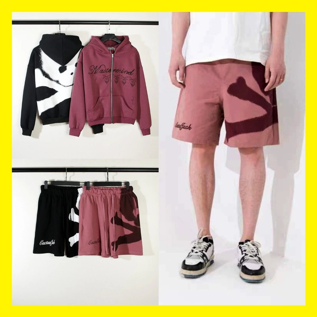 Skull Hip-Hop Zip Hoodie and Shorts Set