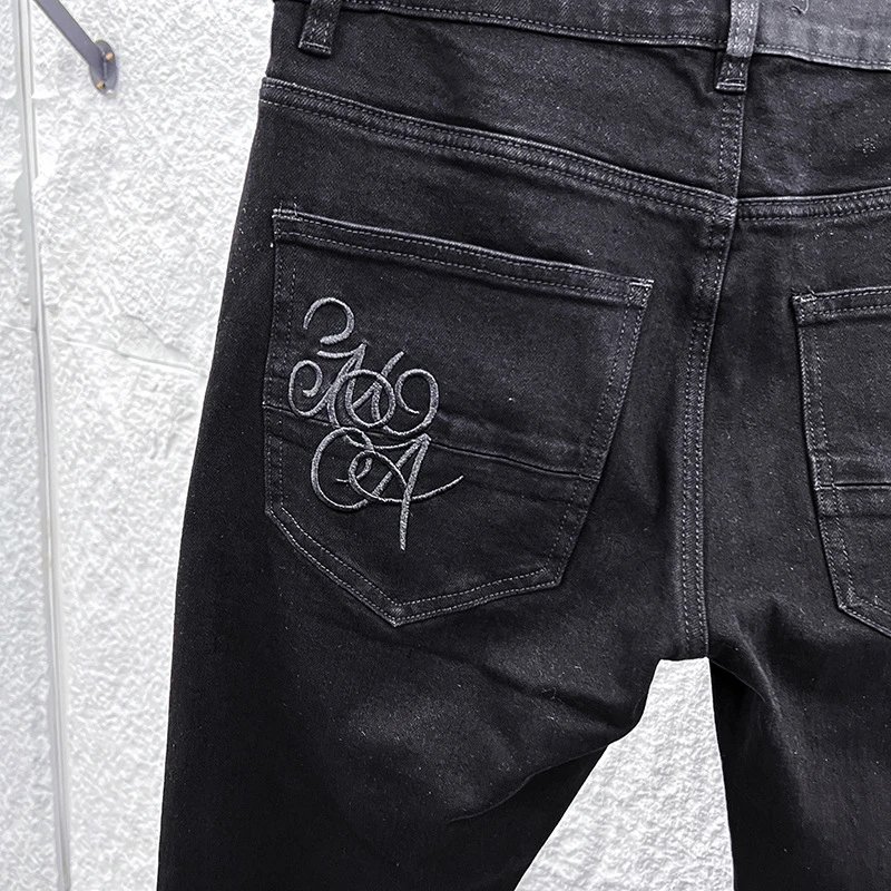 Water Washed Distressed Slim Jeans photo 3