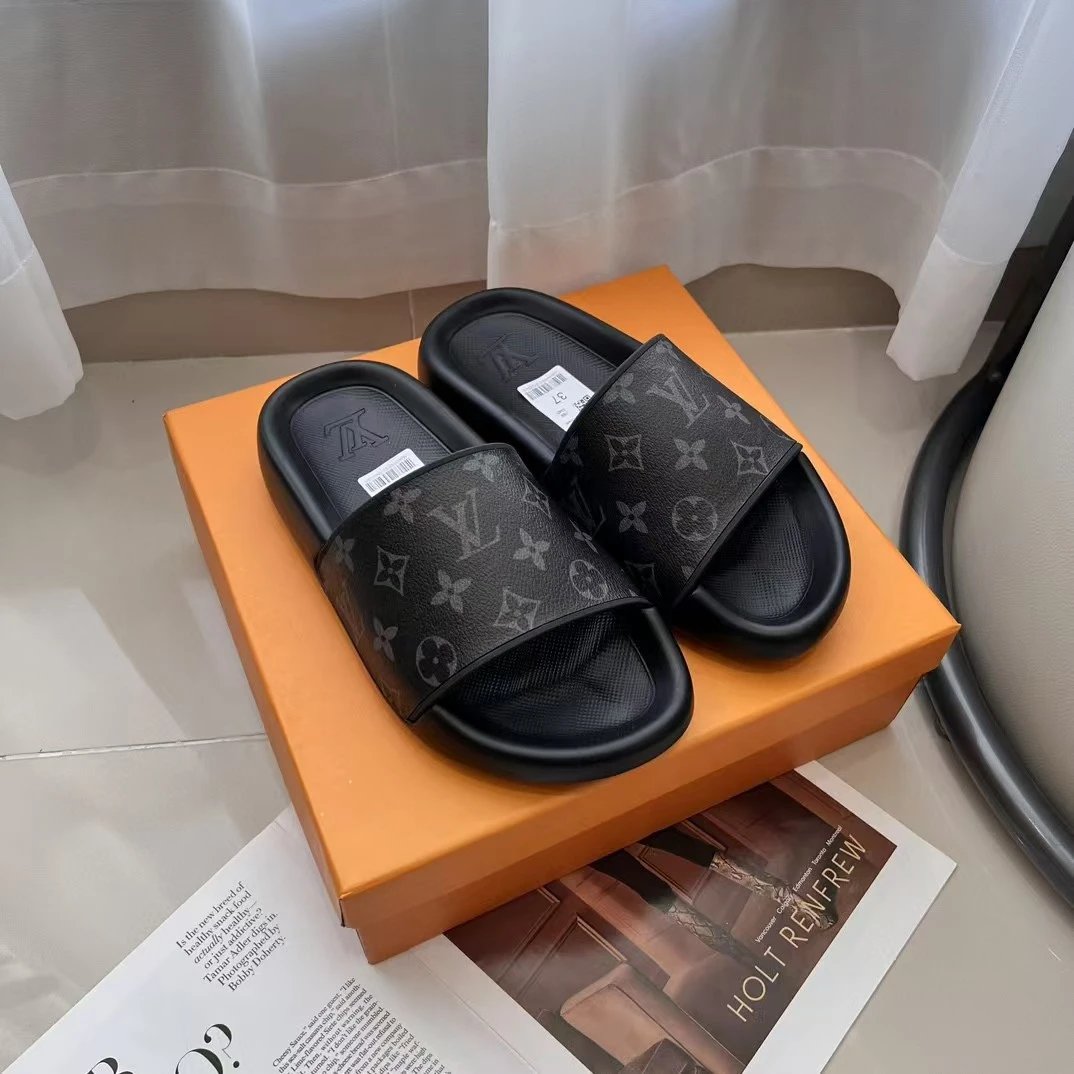 Letter Embossed Slide Sandals photo 4