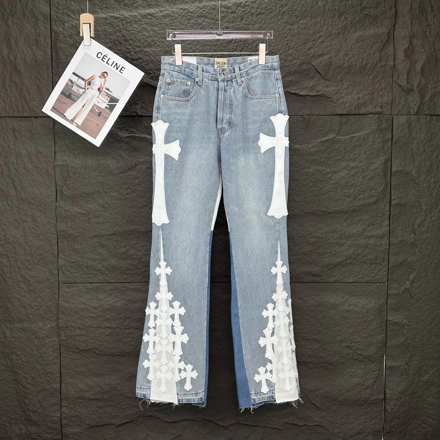 Distressed Flared Denim Jeans photo 2