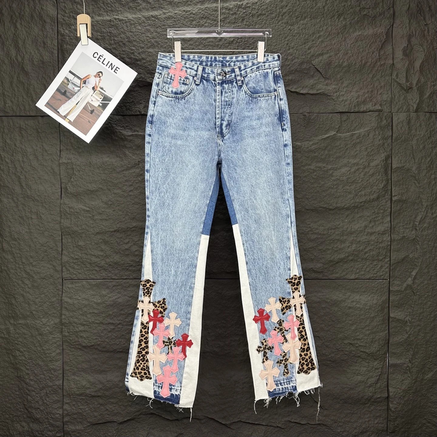 Distressed Flared Denim Jeans photo 5