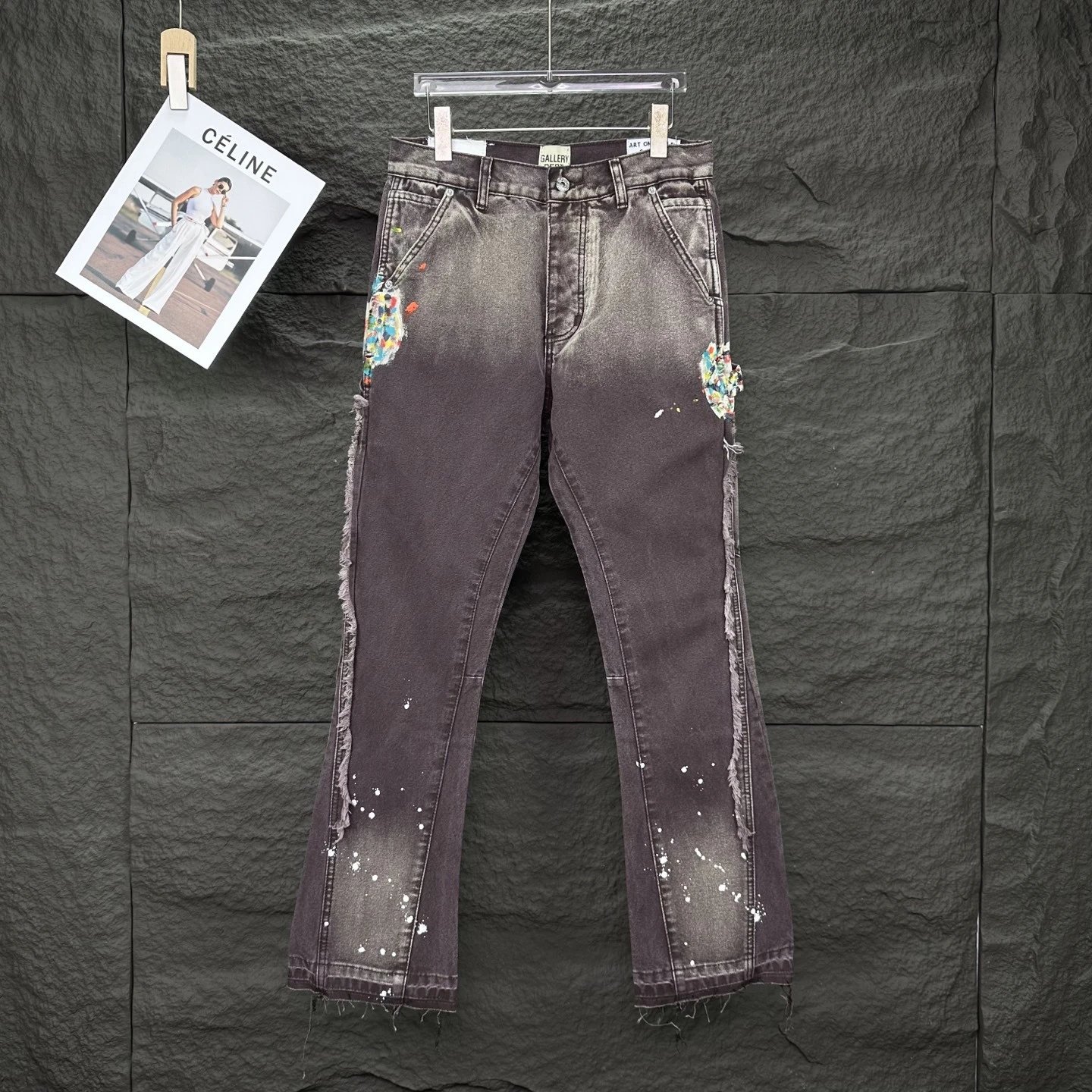 Distressed Flared Denim Jeans photo 6