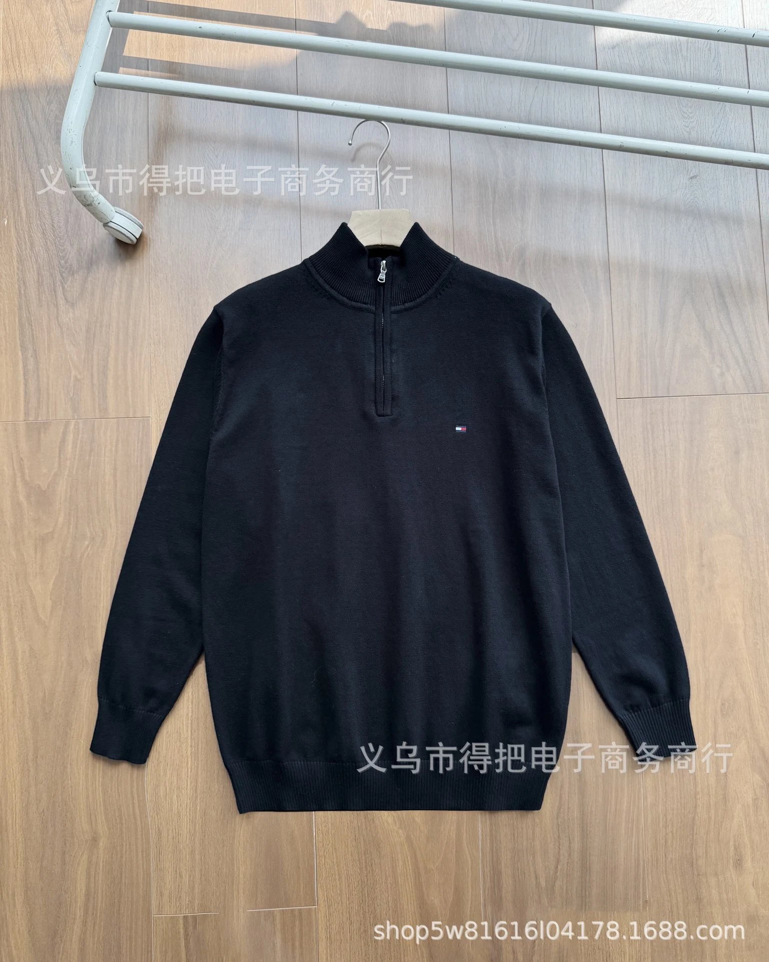 Embroidered Half-Zip Knit Sweater photo 8