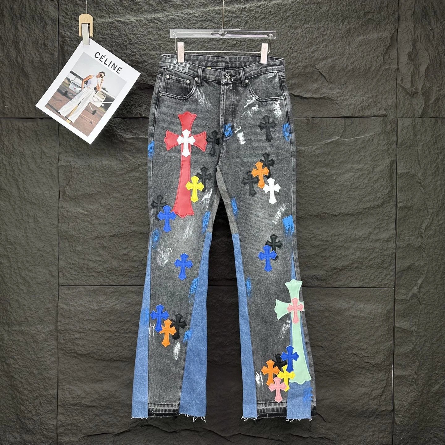 Distressed Flared Denim Jeans photo 8