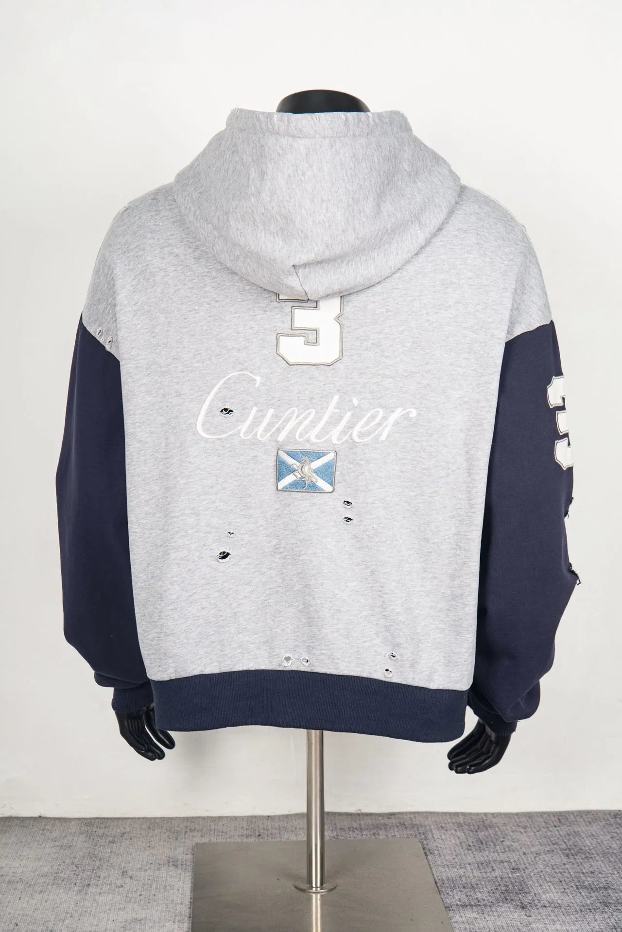 Colorblock Distressed Horse Embroidery Jacket photo 6