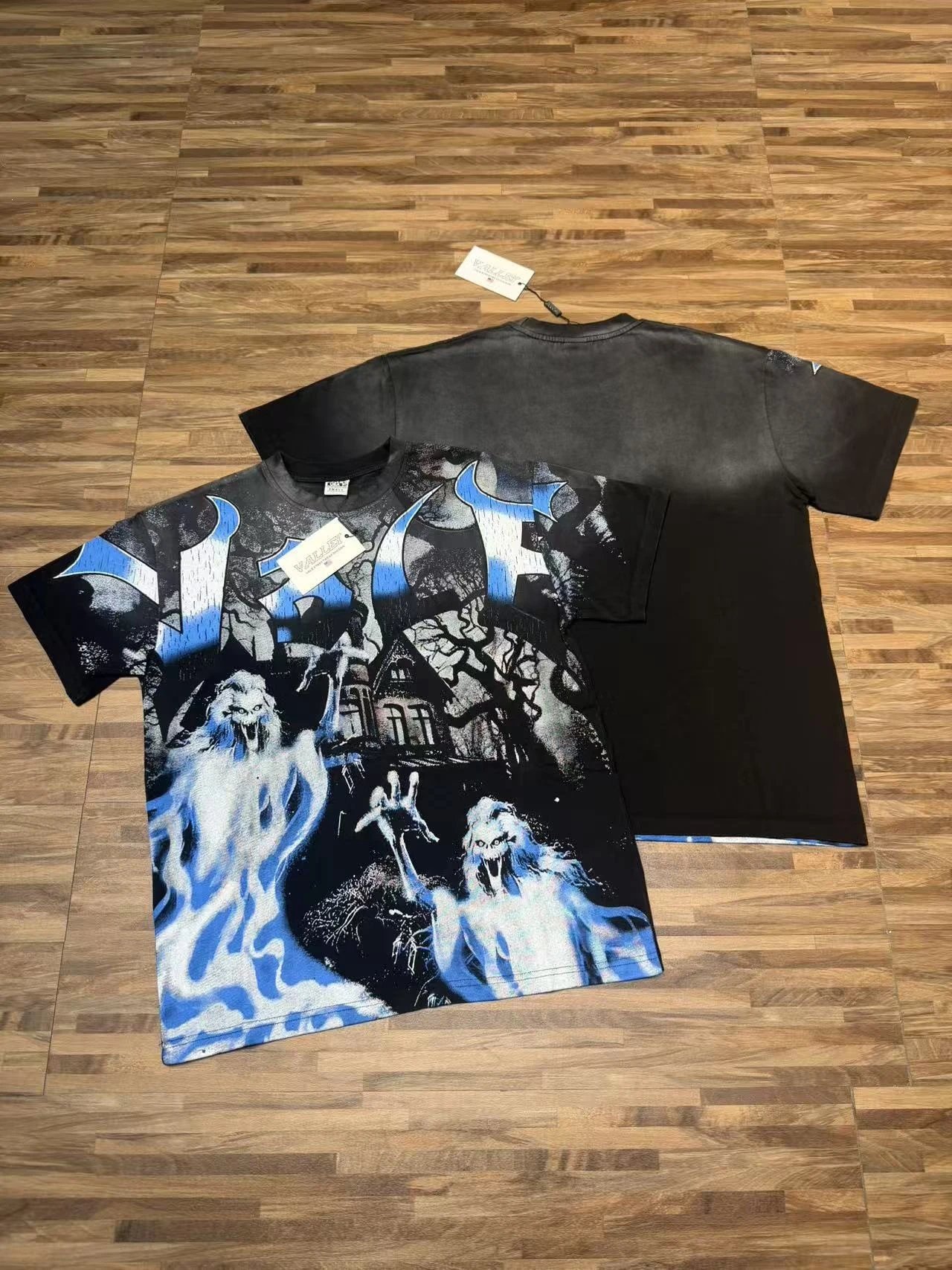 Hip Hop Print Washed Cotton T-Shirt photo 6