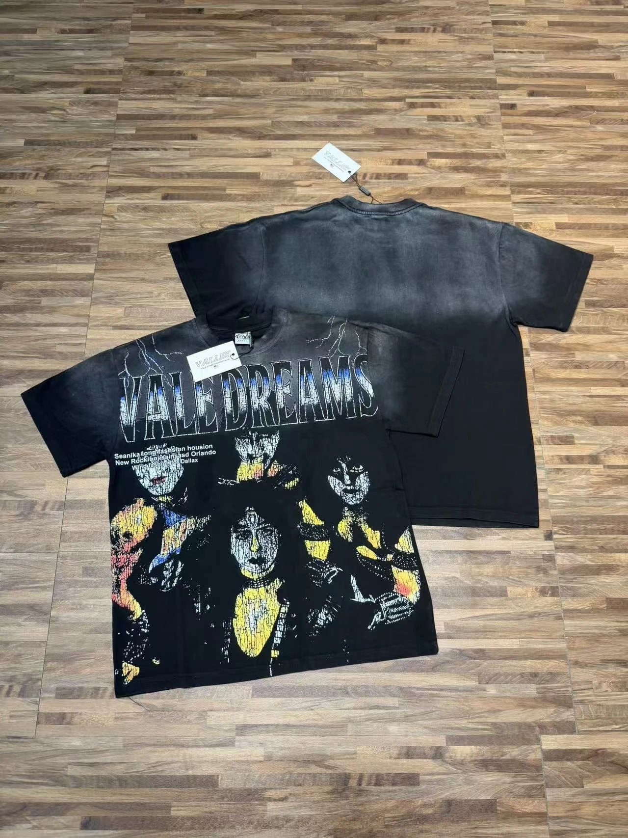 Hip Hop Print Washed Cotton T-Shirt photo 7