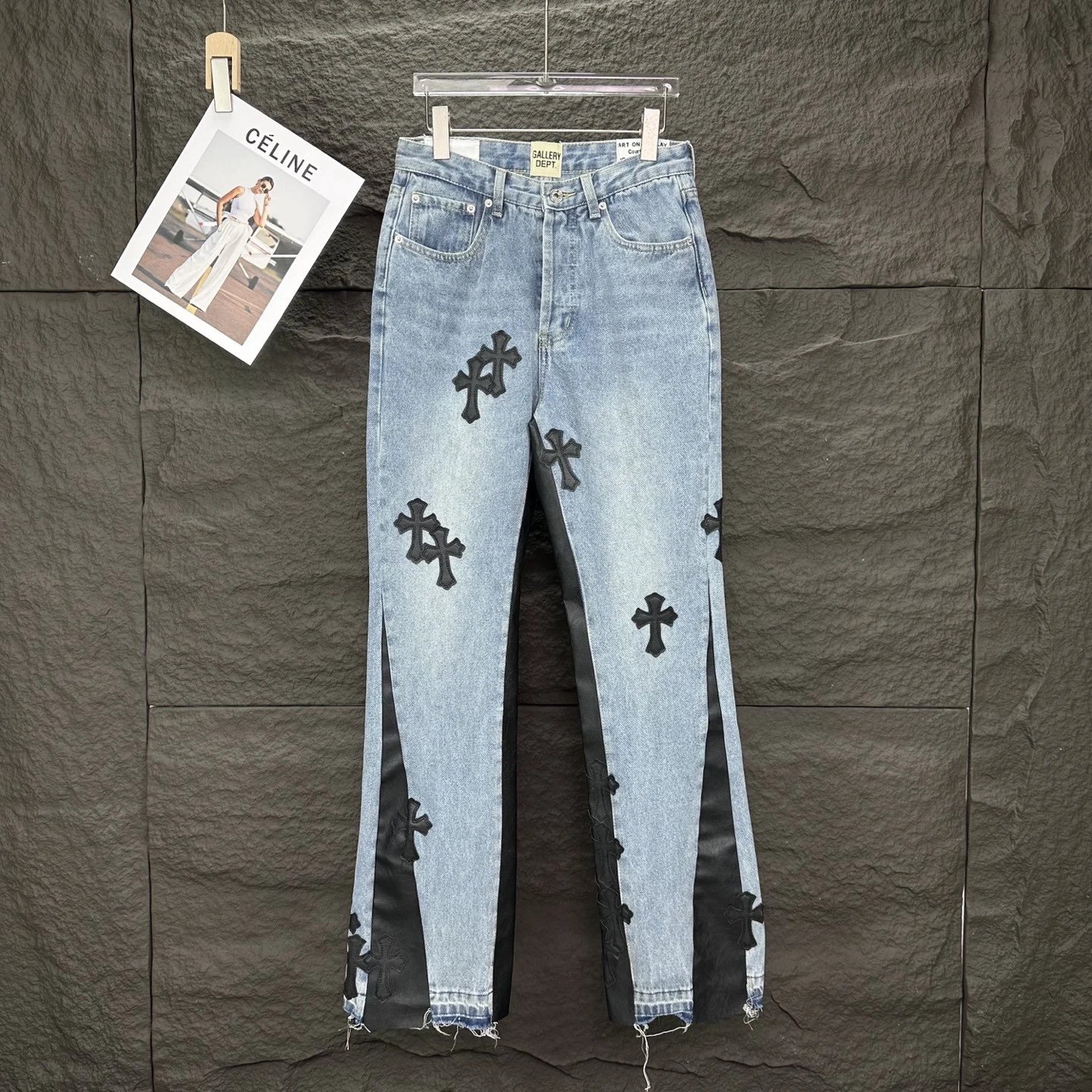 Distressed Flared Denim Jeans photo 3