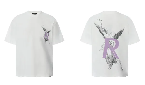 Philipp Plein Angel R Logo White T-Shirt - 1
