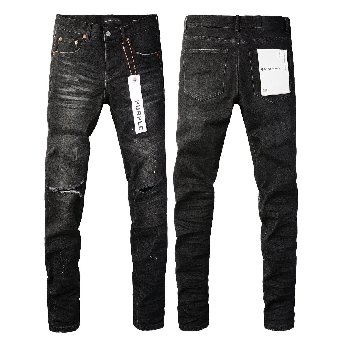 Distressed Slim-Fit Ripped Jeans photo 3
