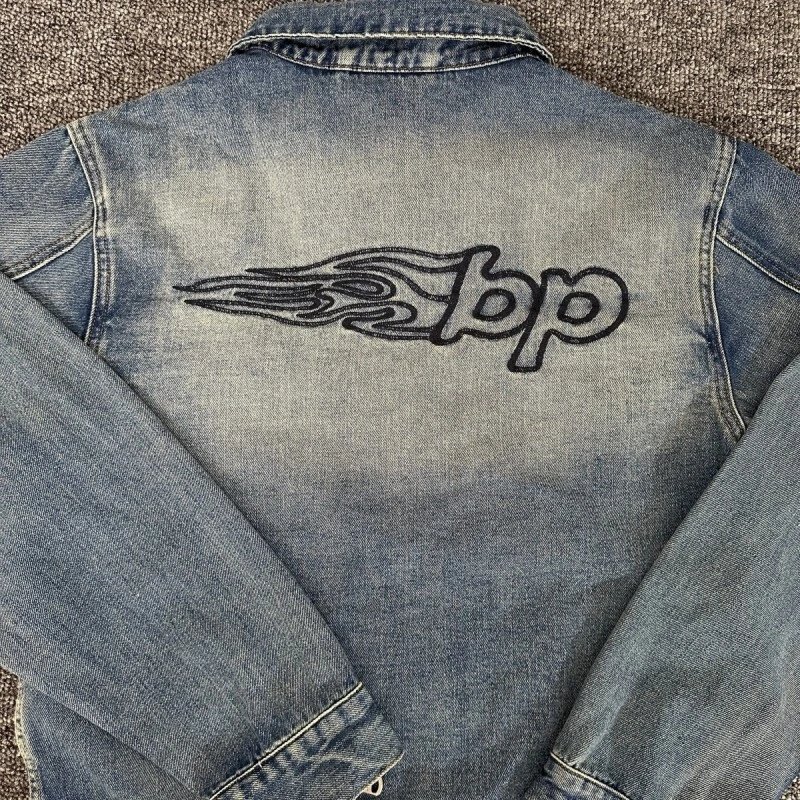 Letter Embroidery Denim Jacket photo 6