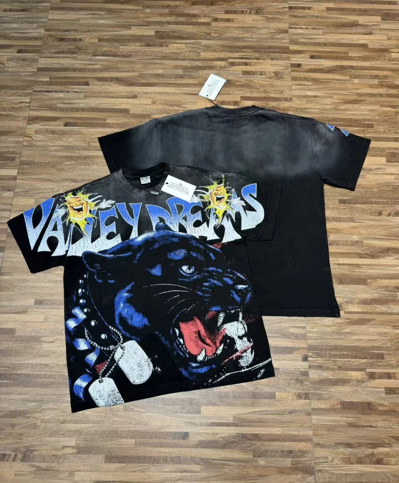 Hip Hop Print Washed Cotton T-Shirt photo 8