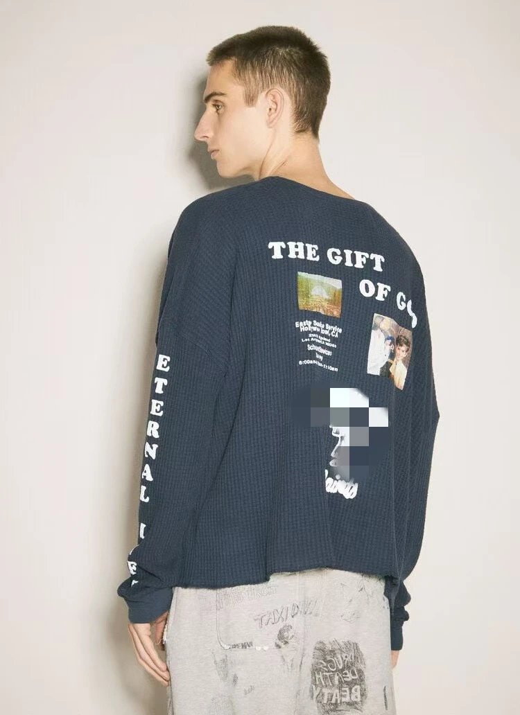Waffle Print Long Sleeve T-Shirt photo 6