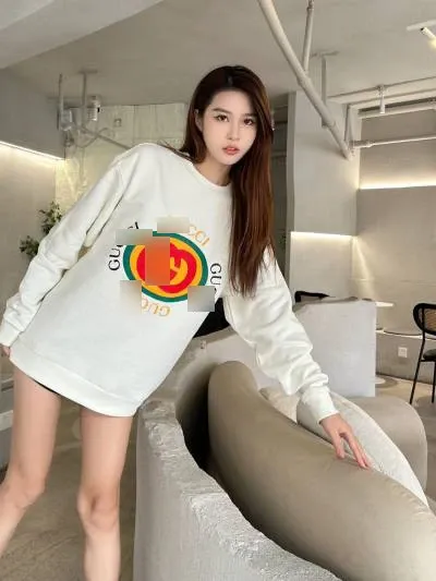 Design Cartoon Graphic Oversized Sweater Dress in Cream with Knee-High Boots - 25