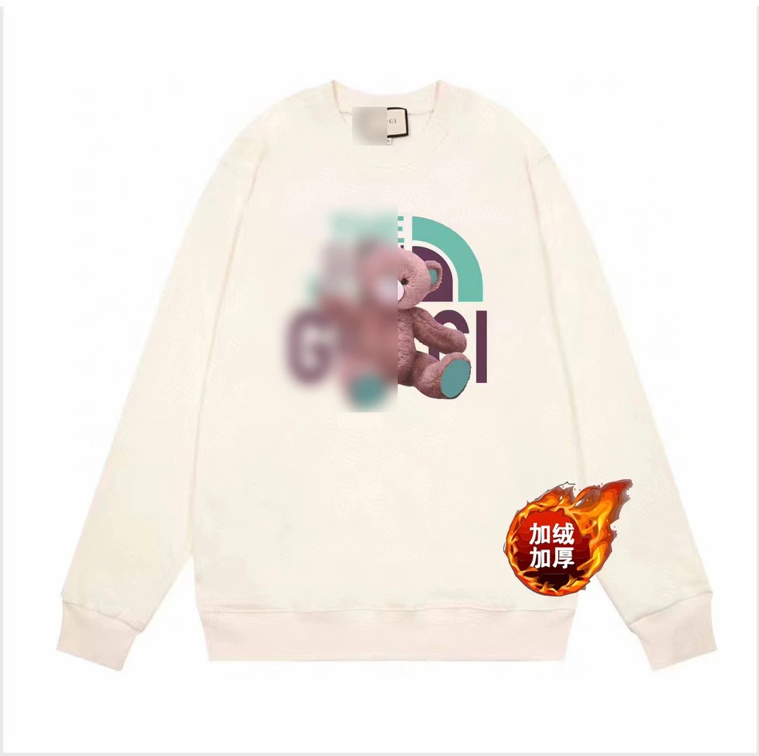 Design Cartoon Graphic Oversized Sweater Dress in Cream with Knee-High Boots - 19