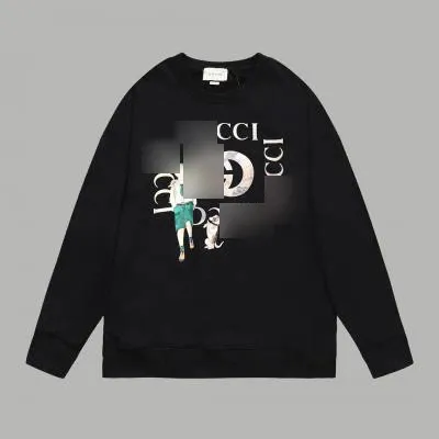 Design Cartoon Graphic Oversized Sweater Dress in Cream with Knee-High Boots - 50