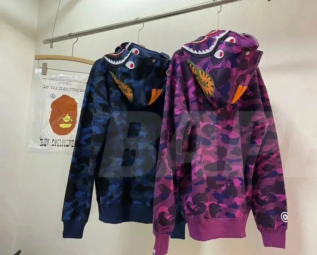 A Bathing Ape Shark Hoodie Pink Camo Hoodie - 8