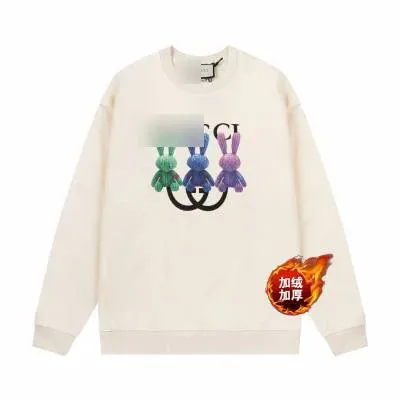 Design Cartoon Graphic Oversized Sweater Dress in Cream with Knee-High Boots - 16