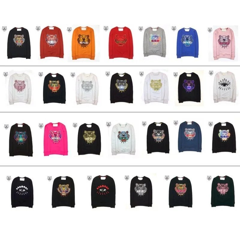 Tiger Head Embroidered Hoodie