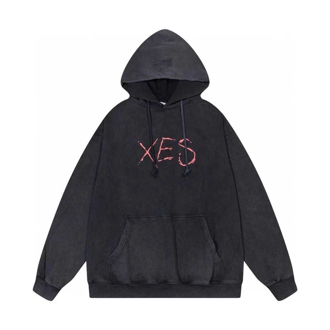 Letter Logo Print Washed Hoodie Unisex photo 4