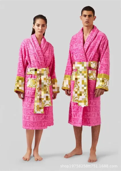 Versace Barocco Print Bathrobe Multicolor Sleepwear - 9