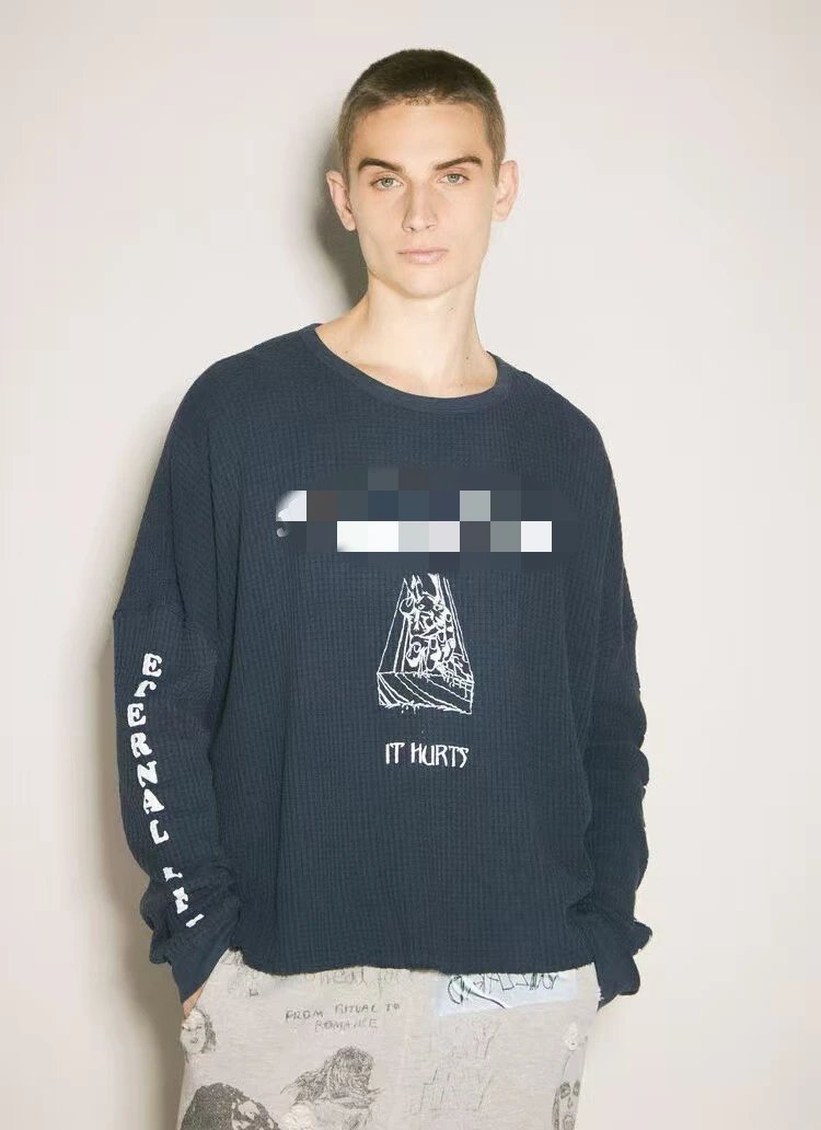 Waffle Print Long Sleeve T-Shirt photo 5