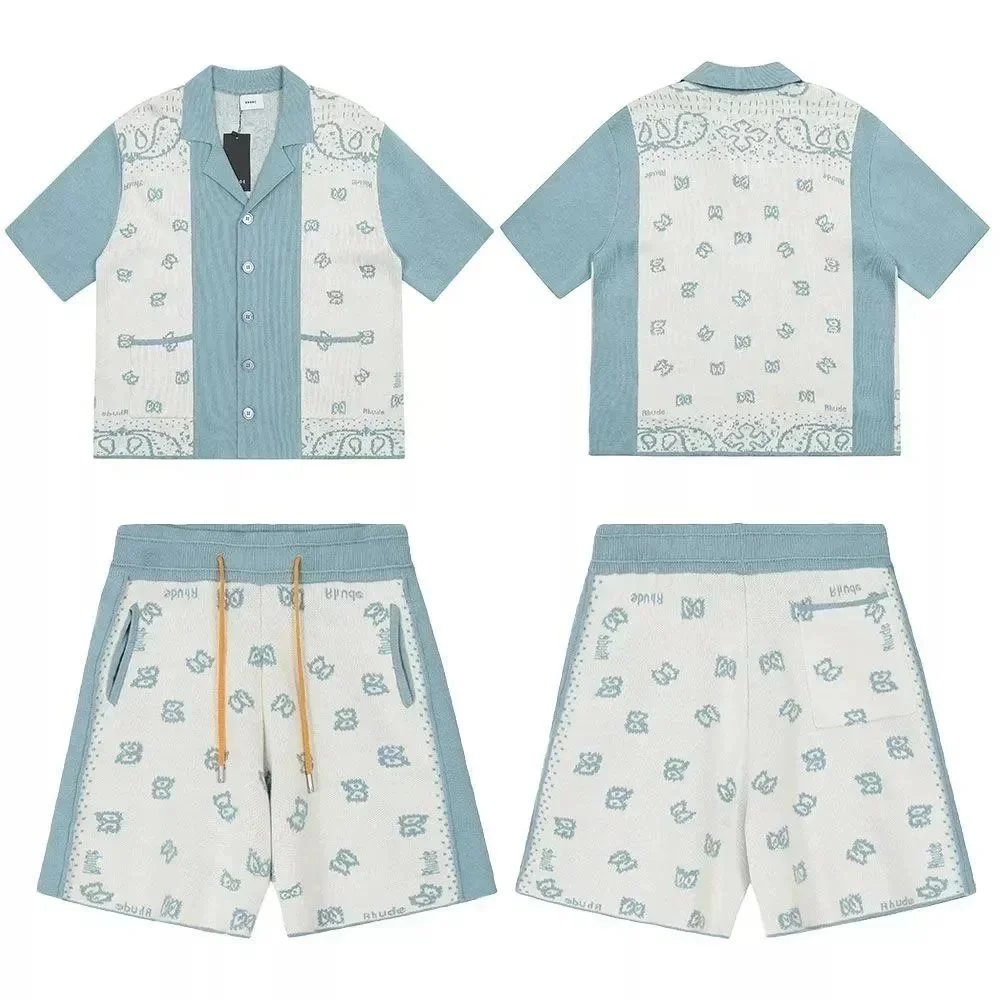Knit Cardigan Shorts Streetwear Set