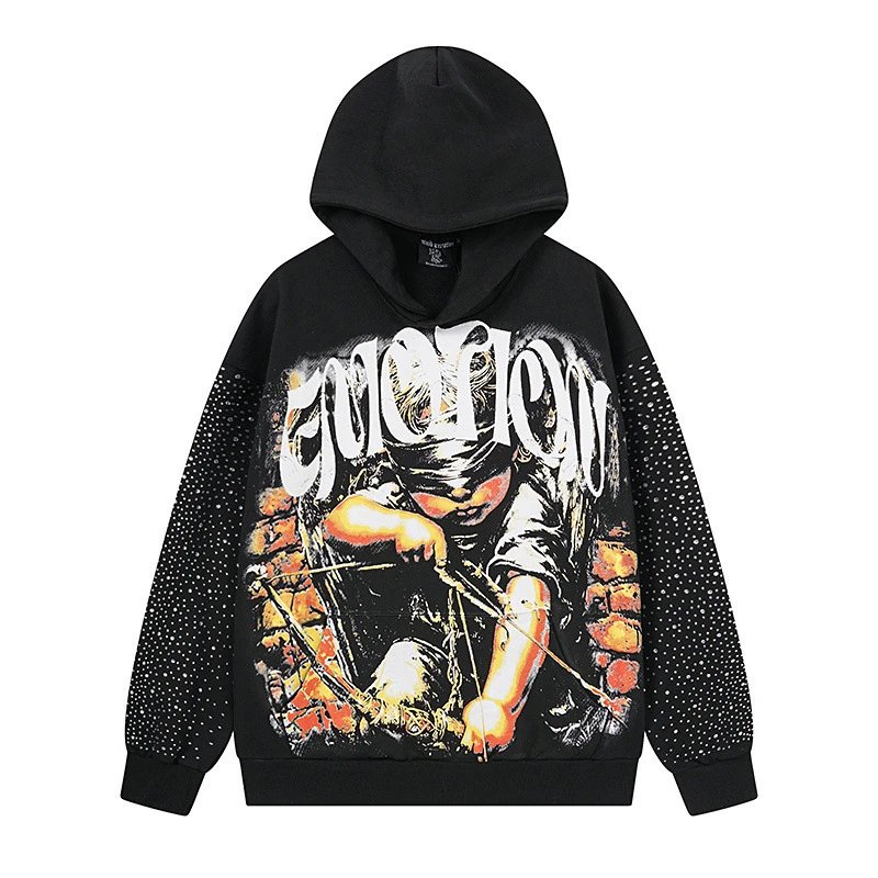 Cupid Angel Rhinestone Hoodie photo 3