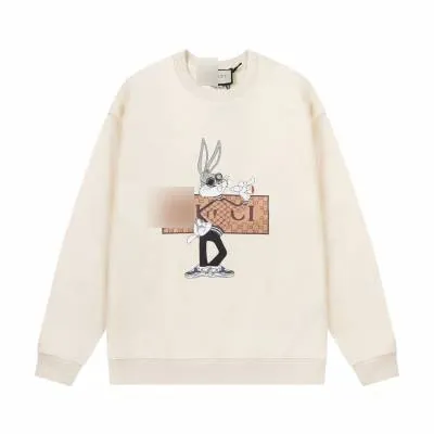 Design Cartoon Graphic Oversized Sweater Dress in Cream with Knee-High Boots - 44