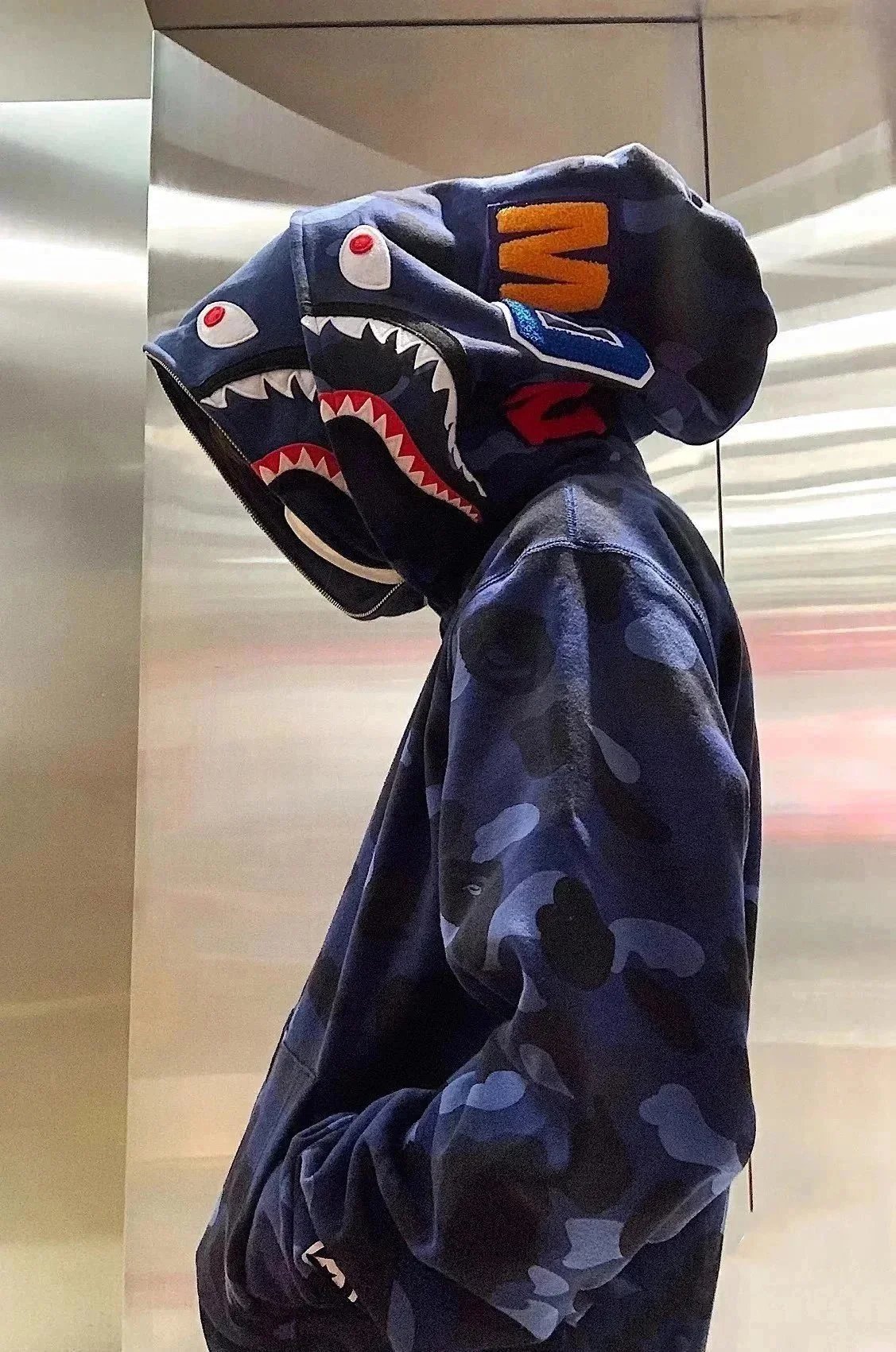 A Bathing Ape Shark Hoodie Pink Camo Hoodie - 4