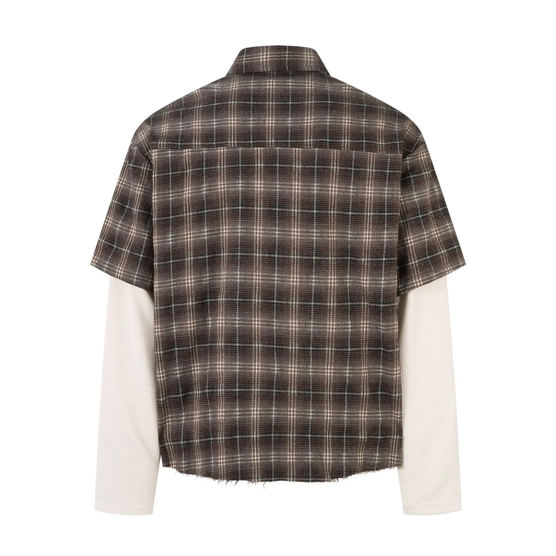 American Vintage Plaid Letter Embroidery Long Sleeve Shirt photo 6