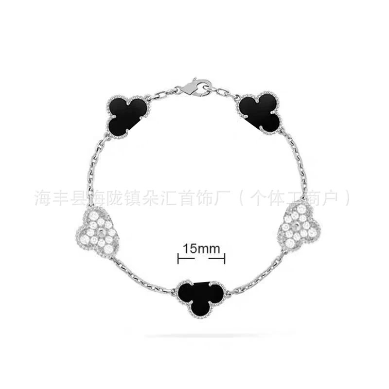 Black Onyx with Diamond White Gold Tone