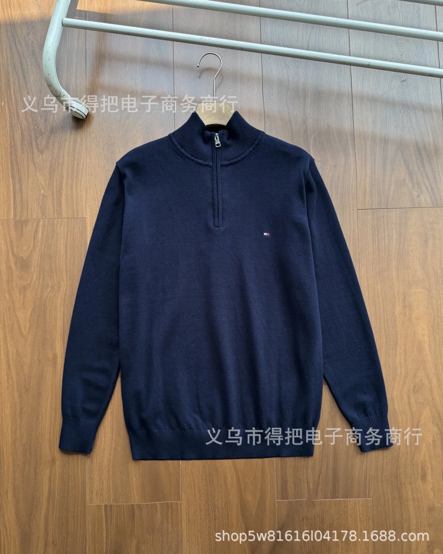 Embroidered Half-Zip Knit Sweater photo 4