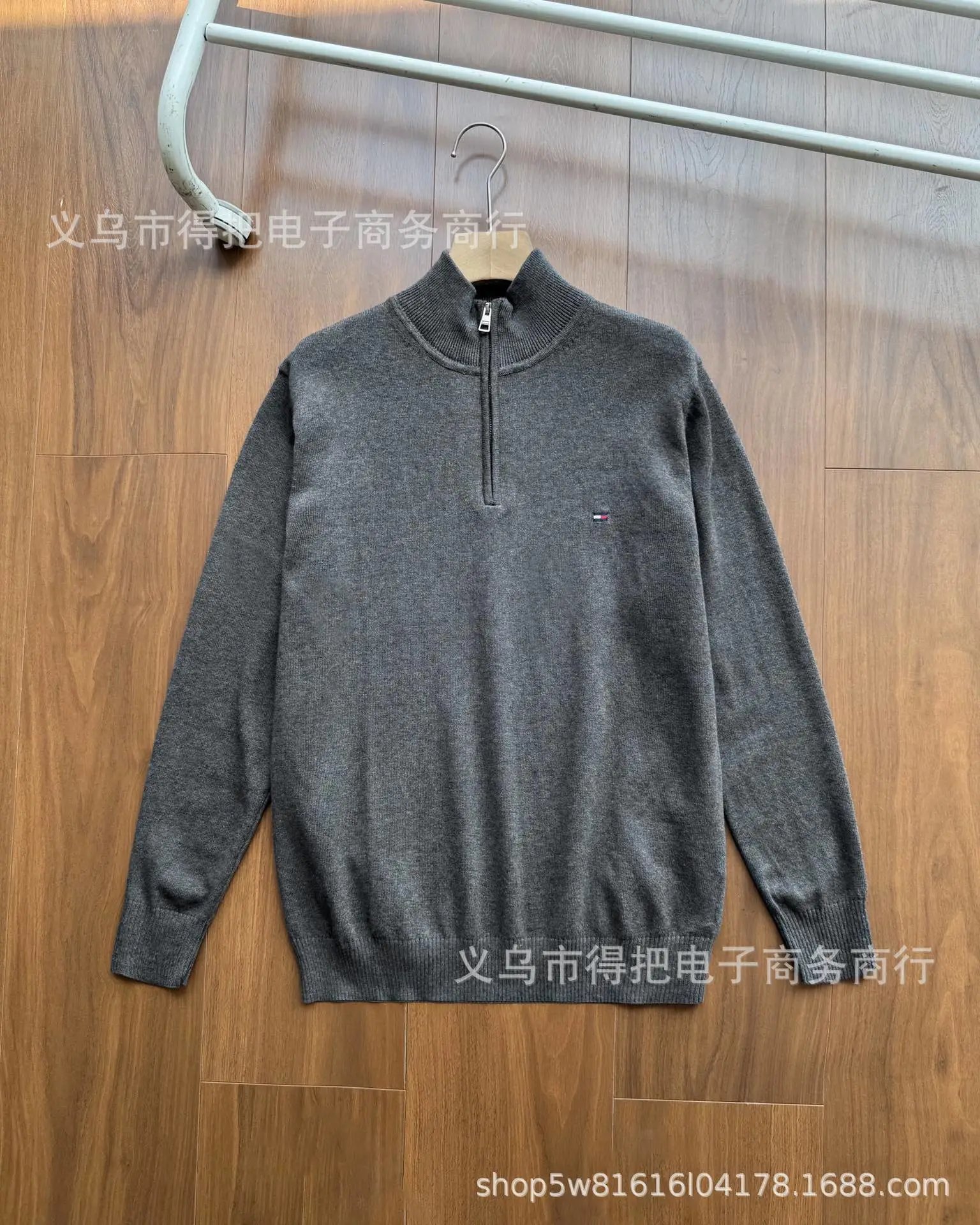 Embroidered Half-Zip Knit Sweater photo 3