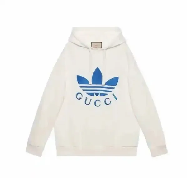 Gucci x Adidas Originals Trefoil Logo Hoodie White - 1