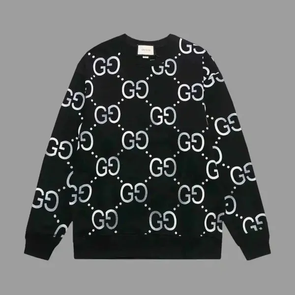 Gucci GG Monogram Black Sweatshirt Hoodie - 1